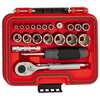 Proto 1/4 in, 3/8 in Drive Socket Set SAE 22 Pieces 3/16 in to 3/8 in , Chrome J47122S