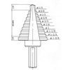 Westward Step Drill Bit, 10 Hole Sizes, 1/4 in to 1-3/8 in, 1/16 in Step Increments, Black Oxide 6EXN5