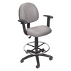 Boss Drafting Stool (B315-Gy) W/Footring And Adjustable Arms B1616-GY