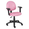 Boss PinkDeluxe Posture Chair, 25"L40"H, Adjustable, MicroFiberSeat, B326Series B326-PK