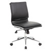 Boss Leather Task Chair, Armless, Black B456C-BK