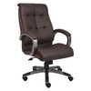 Boss Leather Executive Chair, Fixed, Brown B8771P-BN