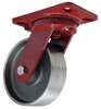 Hamilton Plate Caster, Swivel, Forged Steel, 6 in, 2000 lb S-HS-6FSB-4SL-FB