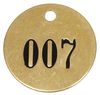 Zoro Select 1-1/2" Brass Numbered Tag, 25 pk. 6A233