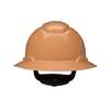 3M SecureFit, Full Brim Hard Hat, Type 1, Class E, Type 1, Class G, Ratchet (4-Point), Tan H-811SFR-UV
