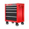 Craftsman S2000 Rolling Tool Cabinet, 5 Drawer, Black/Red, Steel, 26 in W x 18 in D x 34 in H CMST98264RB