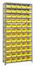 Quantum Storage Systems Steel Bin Shelving, 36 in W x 75 in H x 12 in D, 13 Shelves, Yellow 1275-102YL