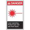 Accuform Safety Label, 5 in H, 3 1/2 in W, Vinyl, Vertical Rectangle, LRAD001VSP LRAD001VSP