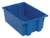 Quantum Storage Systems Stack & Nest Container, Blue, Polyethylene, 19 1/2 in L, 13 1/2 in W, 8 in H SNT200BL