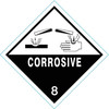Zoro Select DOT Label, 4 In. H, Corrosive, PK100 8XA23