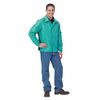 Karewear Welding Jacket, Green, Sateen w/Cane Back and Kevlar Thread, S 804GRCNS