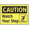 Electromark Caution Sign, 7 in Height, 10 in Width, Aluminum, English S129FA