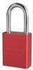 American Lock Anodized Aluminum Lockout Padlock, 1-1/2 in Wide with 1-1/2 in Tall Shackle, Red, Pack of 6 A1106KAS6RED