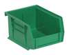 Quantum Storage Systems 10 lb Hang & Stack Storage Bin, Polypropylene, 4 1/8 in W, 3 in H, 5 3/8 in L, Green QUS210GN