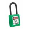 Master Lock Lockout Padlock, Keyed Different, Thermoplastic, 1 1/2 in Shackle, Polypropylene, English, Red 406RED