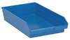 Quantum Storage Systems 50 lb Shelf Storage Bin, Polypropylene, 11 1/8 in W, 4 in H, 17 7/8 in L, Blue QSB110BL