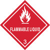 Zoro Select DOT Label, 4 In. H, Flammable Liquid, PK250 9KFR5