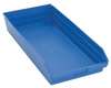 Quantum Storage Systems 50 lb Shelf Storage Bin, Polypropylene, 11 1/8 in W, 4 in H, Blue, 23 5/8 in L QSB116BL