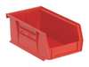 Quantum Storage Systems 10 lb Hang & Stack Storage Bin, Polypropylene, 4 1/8 in W, 3 in H, 7 3/8 in L, Red QUS220RD