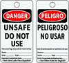 Electromark Danger Bilingual Tag, 5-3/4 x 3 In, PK25 5044VB