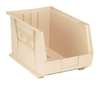 Quantum Storage Systems 75 lb Hang & Stack Storage Bin, Polypropylene, 11 in W, 10 in H, 18 in L, Ivory QUS260IV