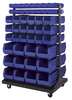 Quantum Storage Systems Steel Bin Rail Floor Rack, 36 in W x 20 in D x 54 in H, Blue QRU-12D-220-192BL
