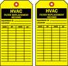 Brady HVAC Fl Replacement Rcd Tag, Bk/Yel, PK10 86558