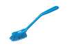 Vikan 1 in W Scrub Brush, Medium, 8 3/16 in L Handle, 11 in L Brush, Blue, Plastic, 11 in L Overall 42873