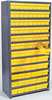 Quantum Storage Systems Steel Enclosed Bin Shelving, 36 in W x 75 in H x 12 in D, 19 Shelves, Yellow CL1275-401YL