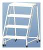 Ballymore 38 in H Aluminum Rolling Ladder, 4 Steps, 350 lb Load Capacity A4S30 RIBBED