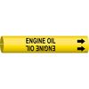 Brady Pipe Marker, Engine Oil, Y, 1-1/2to2-3/8 In 4180-B
