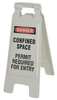 Safety Sign Two Sided Floor Stand Sign, 24 3/8 in Height, Plastic 28962