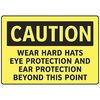Electromark Caution Sign, 7 in Height, 10 in Width, Vinyl, English S132FF
