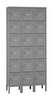 Tennsco Box Locker, 36 in W, 12 in D, 78 in H, (3) Wide, (18) Openings, Gray BK6-121212-3  MED GR