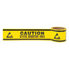 Zoro Select Safety Warning Tape, Solid, Black/Yl, 3" W, 20FV85 20FV85