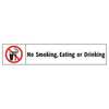Electromark No Smoking Sign, 1 3/4 in Height, 9 in Width, Vinyl, English S338A