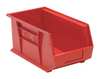 Quantum Storage Systems 60 lb Hang & Stack Storage Bin, Polypropylene, 8 1/4 in W, 7 in H, Red, 14 3/4 in L QUS240RD