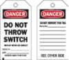 Brady Danger Tag, 7 x 4 In, Bk and R/Wht, PK10 86583