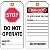 Brady Danger Tag, 7 x 4 In, Bk and R/Wht, PK100 86693