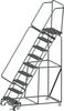 Ballymore 123 in H Steel Rolling Ladder, 9 Steps, 450 lb Load Capacity 093214PSU