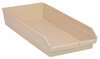 Quantum Storage Systems 50 lb Shelf Storage Bin, Polypropylene, 11 1/8 in W, 4 in H, 23 5/8 in L, Ivory QSB116IV