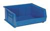 Quantum Storage Systems 75 lb Hang & Stack Storage Bin, Polypropylene, 16 1/2 in W, 7 in H, Blue, 14 3/4 in L QUS250BL