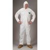 Lakeland Hooded Disposable Coveralls, L, 25 PK, White, SBPP with Laminated Microporous Film, Zipper CTL428-LG