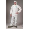 Lakeland Hooded Disposable Coveralls, Xl, 25 , White, SBPP with Laminated Microporous Film, Zipper CTL414-XL