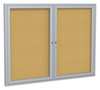 Ghent Enclosed Cork Bulletin Board 60x48", 2 Door PA24860K