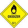 Zoro Select Oxidizer DOT Label, Class 5, Black/Yellow, Pk100 9DYT8