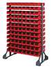 Quantum Storage Systems Steel Bin Rail Floor Rack, 36 in W x 20 in D x 54 in H, Red QRU-12D-220-192RD
