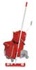 Unger 8 gal CLEANERx Dual Bucket Side Press Mop Bucket and Wringer, Red, Polypropylene COMBR