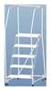 Ballymore 77 1/2 in H Aluminum Rolling Ladder, 5 Steps, 350 lb Load Capacity A5SH30 RIBBD