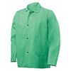 Steiner Welding Jacket, 30 in L, Cotton, Snaps, Green, L 1030-L